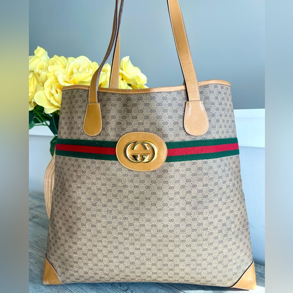 SOLD❌Authentic GUCCI Large Sherry Line Tote - Picture 1 of 16
